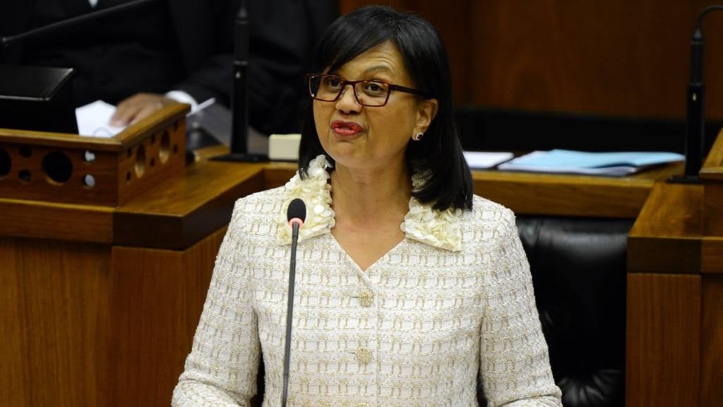 As Minister of Energy, Tina Joemat-Pettersson delivers her department's budget vote in Parliament.