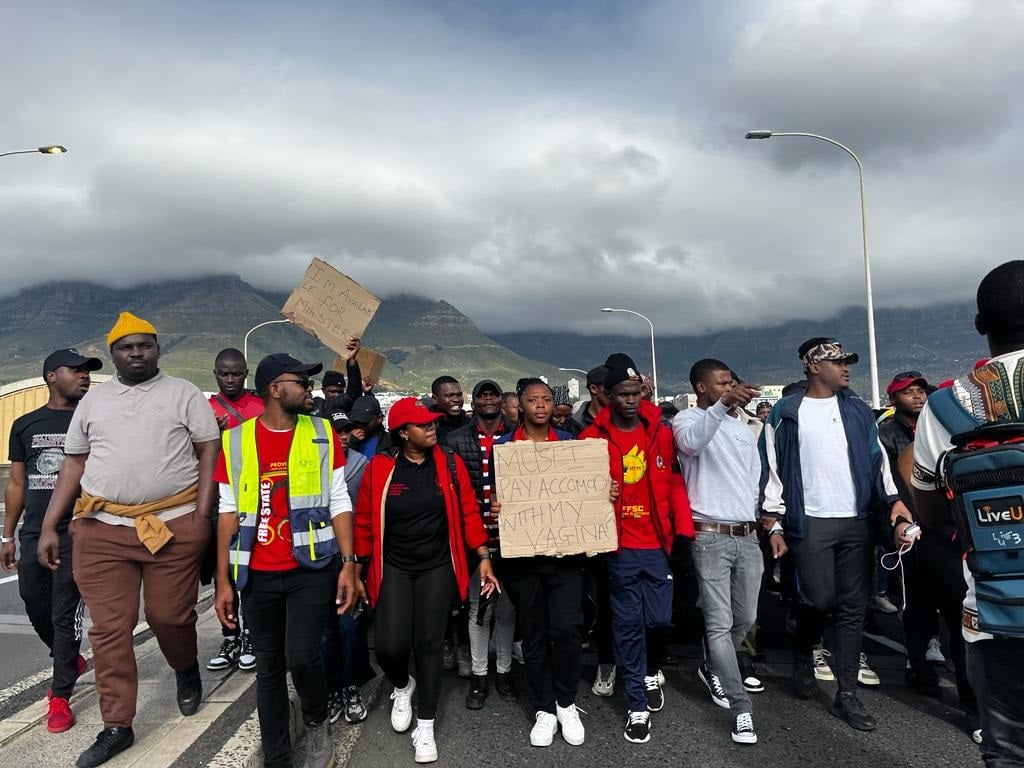 Students marched to the NSFAS offices in Cape Town. 