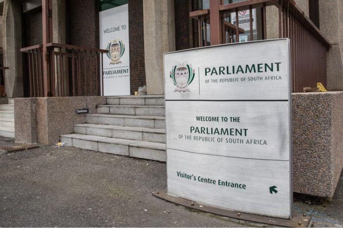 The entrance of Parliament. Picture: Ashraf Hendricks/GroundUp